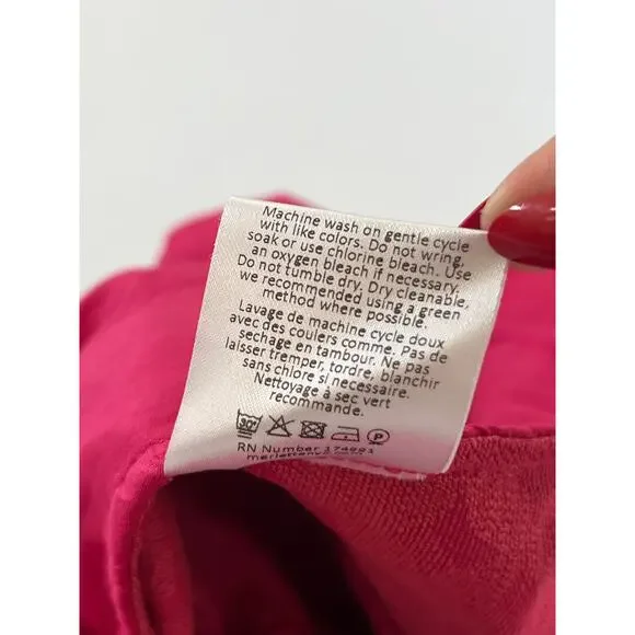 Merlette Smocked Waist Textured Shorts 4 inch Womens Medium Hot Pink Beach Artsy - Picture 15 of 15